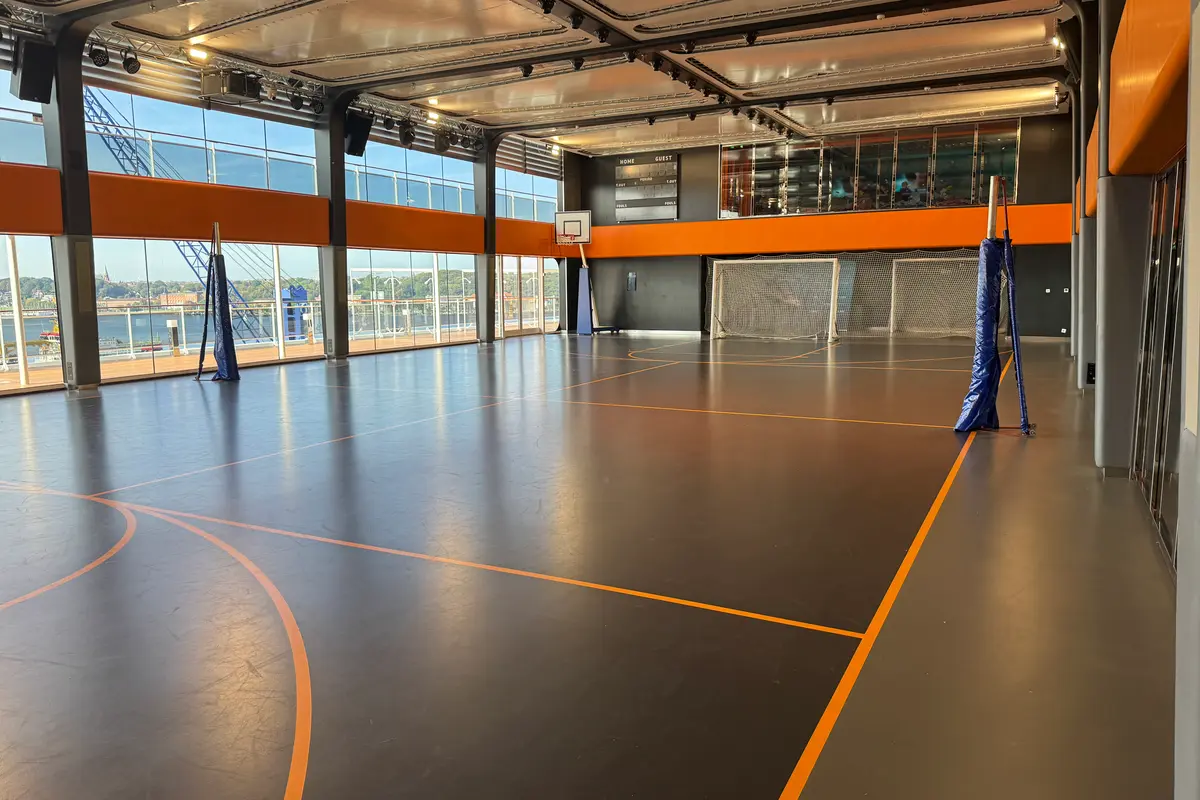 Die Sporthalle an Bord der MSC Euribia