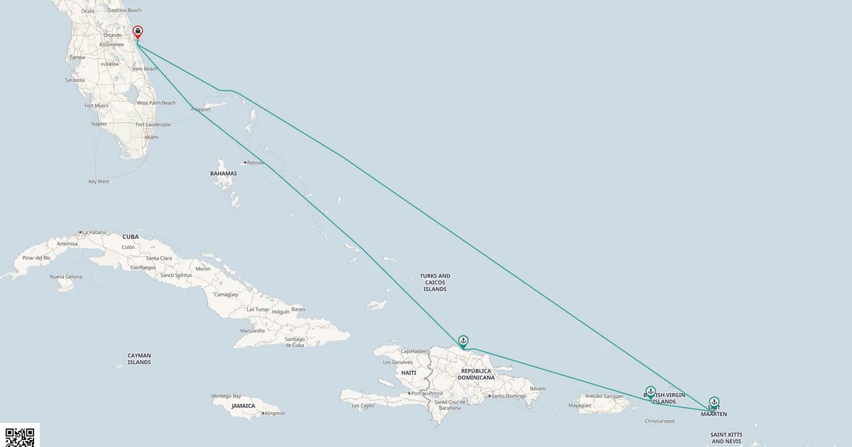 Routenkarte: St. Thomas & St. Maarten-Kreuzfahrt