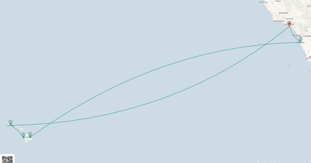 Routenkarte: Hawaii: Rundreise nach Los Angeles