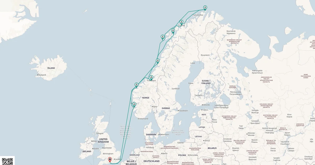 Routenkarte: Märchenhafte Fjord-Entdeckungen