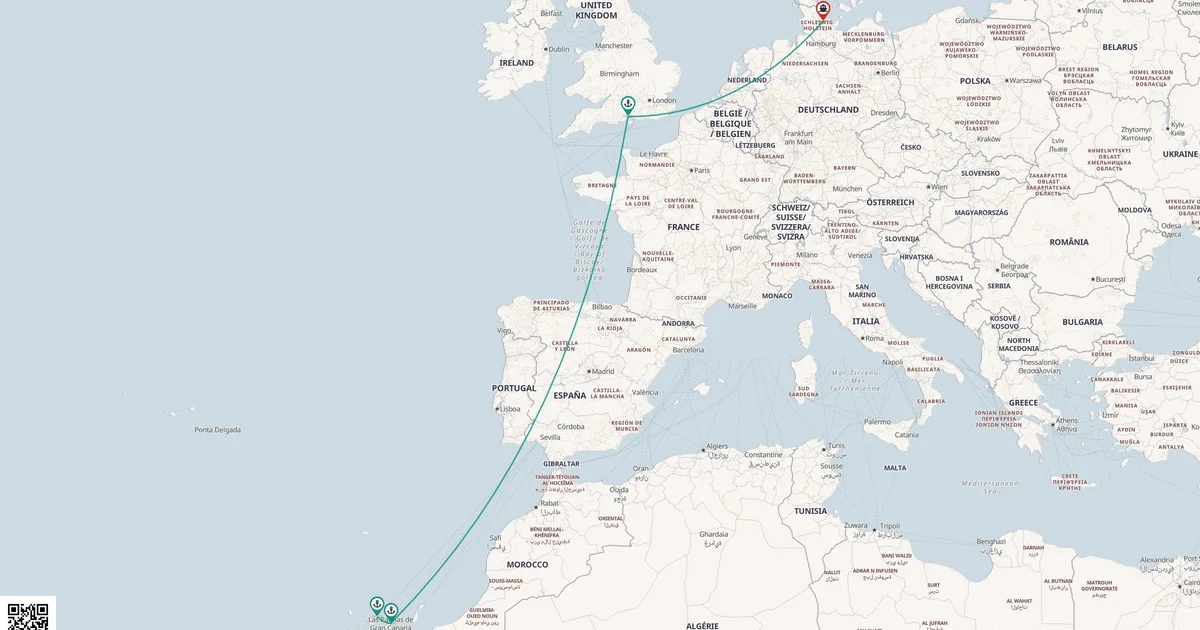 Routenkarte: Atlantische Inselwelten