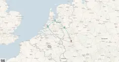 Routenkarte: Rhein Kurz-Kreuzfahrt Niederlande