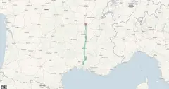 Routenkarte: Rhône Route Provence