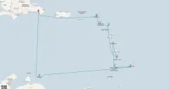 Routenkarte: Karibische Inseln ab Dominikanische Republik