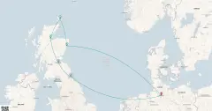 Routenkarte: Schottische Highlights ab Hamburg