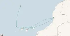 Routenkarte: Kanaren, Madeira & Marokko