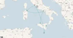 Routenkarte: Italien & Malta