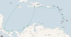Routenkarte: Karibik & Mittelamerika ab Barbados