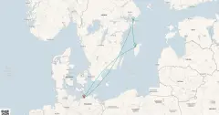 Routenkarte: Kurzreise nach Schweden ab Warnemünde