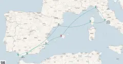 Routenkarte: Feiertagsreise im Mittelmeer ab Mallorca