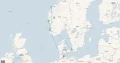 Routenkarte: Skandinavien mit Fjord-Welterbe ab Kiel