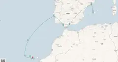 Routenkarte: Osterreise Kanaren & Andalusien ab Gran Canaria