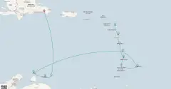 Routenkarte: Karibische Insel-Rundreise