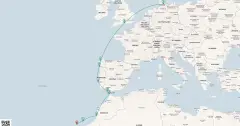 Routenkarte: Westeuropa-Highlights mit Marokko ab Gran Canaria