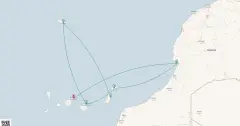 Routenkarte: Kanaren, Marokko & Madeira ab Teneriffa