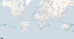 Routenkarte: Von San Antonio nach Hamburg