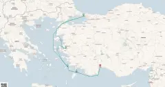 Routenkarte: Östliches Mittelmeer mit Istanbul