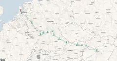 Routenkarte: Quer durch Europa - Amsterdam/Budapest
