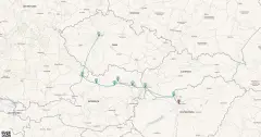 Routenkarte: Klassische Donaukreuzfahrt und  Prag