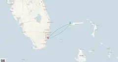 Routenkarte: Bahamas