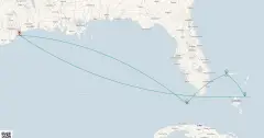 Routenkarte: Bahamas