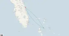 Routenkarte: Bahamas Getaway Kreuzfahrt