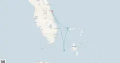 Routenkarte: Bahamas