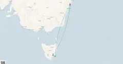 Routenkarte: Tasmanien