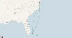 Routenkarte: Bahamas