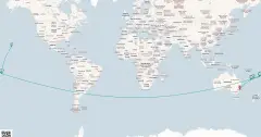 Routenkarte: Nachtfahrt Australien, Hawaii – Transpazifisch