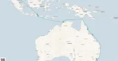 Routenkarte: Nachtflug von Singapur nach Sydney