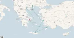 Routenkarte: Best of Griechenland Kreuzfahrt