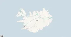 Routenkarte: Island: Gletscher & Fjorde