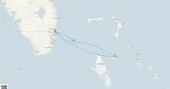 Routenkarte: Bahamas Getaway Kreuzfahrt
