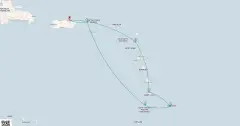 Routenkarte: Kreuzfahrt in der Südlichen Karibik