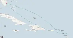 Routenkarte: St. Thomas & Antigua Kreuzfahrt