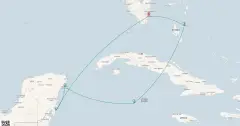 Routenkarte: Bahamas, Mexiko & Cayman