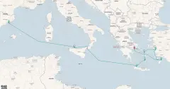 Routenkarte: Griechische Inseln & Sizilien