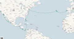 Routenkarte: Große Reise vom Atlantik zum Pazifik