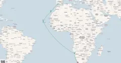 Routenkarte: Entdeckungsreise von Südafrika nach Spanien