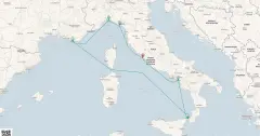 Routenkarte: Mediterrane Entdeckungsreise