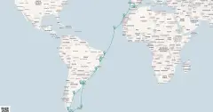 Routenkarte: Von Europa zu den Küsten des Cono Sur