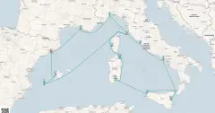 Routenkarte: Mediterrane Inselwelten und Küstenzauber
