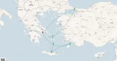 Routenkarte: Ägäisches Inselparadies & Türkische Metropole