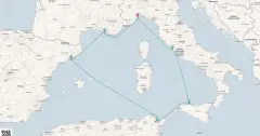 Routenkarte: Mediterrane Entdeckungsreise