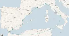 Routenkarte: Mediterranes Abenteuer ab Barcelona