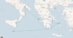 Routenkarte: Mediterrane Inselträume ab Tarent