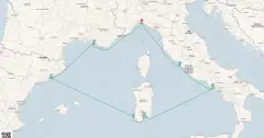 Routenkarte: Mediterrane Küsten und Inselträume