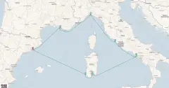 Routenkarte: Mediterrane Inselträume und Küstenzauber