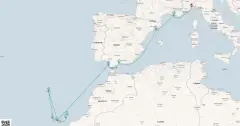 Routenkarte: Mediterrane Träume und Atlantische Weiten